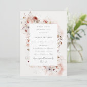 ダスキー フォール マルサラ ブラッシュ フローラル ベイビー シャワー 招待状 (スタンド正面)