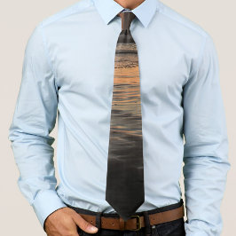 ダスクからトワイライトアットザビーチフォトプリント ネクタイ