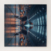 ダスクで格納庫ジェット – 航空パズル ジグソーパズル (横)