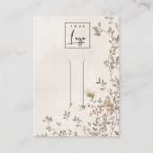 ダスクエレガントなフローラつる植物アイボリーヘアクリップディスプレイ 名刺 (正面)