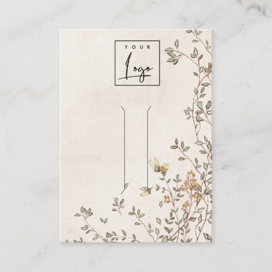 ダスクエレガントなフローラつる植物アイボリーヘアクリップディスプレイ 名刺 (正面)