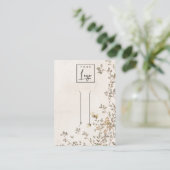 ダスクエレガントなフローラつる植物アイボリーヘアクリップディスプレイ 名刺 (スタンド正面)