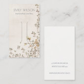 ダスクエレガントなフローラつる植物アイボリーヘアクリップディスプレイ 名刺 (正面/裏面)