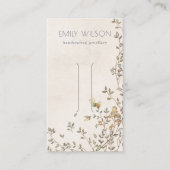 ダスクエレガントなフローラつる植物アイボリーヘアクリップディスプレイ 名刺 (正面)