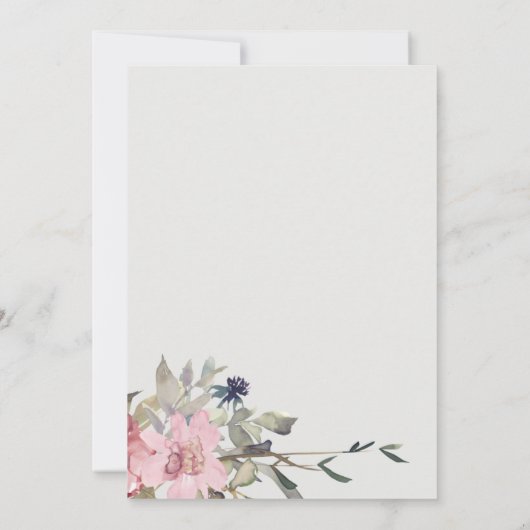 ダスクエレガントな赤面バラフローラ日付カードを保存 サンキューカード (裏面)