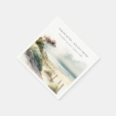 ダスクエレガントキーコースタルサンドビーチシースケープ結婚ズ スタンダードカクテルナプキン (角)