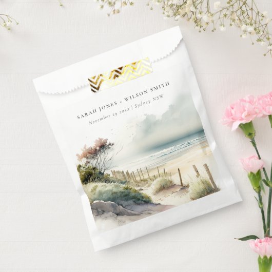 ダスクエレガントキーコースタルサンドビーチシースケープ結婚ズ フェイバーバッグ (封をした状態)