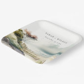 ダスクエレガントキーコースタルサンドビーチシースケープ結婚ズ ペーパープレート (傾斜あり)