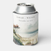 ダスクエレガントキーコースタルサンドビーチシースケープ結婚ズ 缶クーラー (缶裏面)