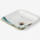 ダスクエレガントキーコースタルパームビーチシースケープ結婚ズ ペーパープレート (傾斜あり)