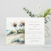 ダスクエレガントキーコースタルパームビーチシースケープ結婚ズ 招待状 (スタンド正面)