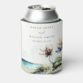 ダスクエレガントキーコースタルパームビーチシースケープ結婚ズ 缶クーラー (缶裏面)