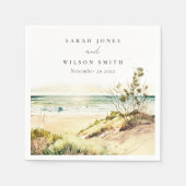 ダスクエレガントキー沿岸ビーチサンシースケープズ結婚ス スタンダードカクテルナプキン (正面)