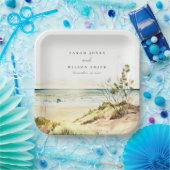 ダスクエレガントキー沿岸ビーチサンシースケープズ結婚ス ペーパープレート (パーティー)