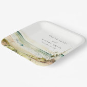 ダスクエレガントキー沿岸ビーチサンシースケープズ結婚ス ペーパープレート (傾斜あり)