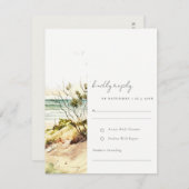 ダスクエレガントキー沿岸ビーチサンシースケープズ結婚ス 出欠カード (正面/裏面)