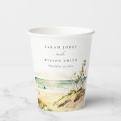 ダスクエレガントキー沿岸ビーチサンシースケープズ結婚ス 紙コップ (裏面)