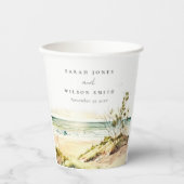 ダスクエレガントキー沿岸ビーチサンシースケープズ結婚ス 紙コップ (正面)