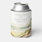 ダスクエレガントキー沿岸ビーチサンシースケープズ結婚ス 缶クーラー (缶裏面)