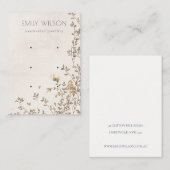 ダスクエレガントフローラつる植物アイボリー3イヤリングディスプレイ 名刺 (正面/裏面)