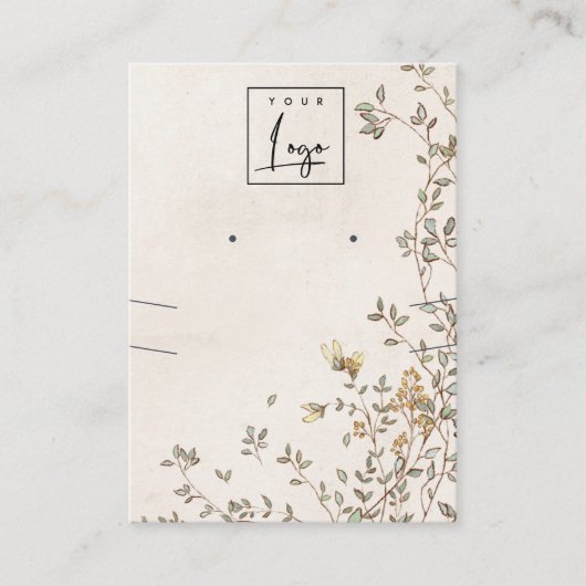 ダスクエレガントフローラつる植物ロゴイヤリングネックレス 名刺 (正面)