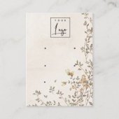 ダスクエレガントフローラつる植物ロゴ3イヤリングディスプレイ 名刺 (正面)