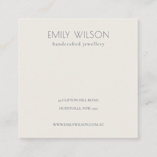 ダスクエレガントフローラアクアロゴネックレスディスプレイ スクエア名刺 (裏面)