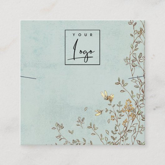 ダスクエレガントフローラアクアロゴネックレスディスプレイ スクエア名刺 (正面)