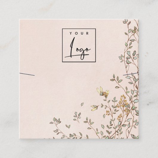 ダスクエレガントフローラ赤面ロゴネックレスディスプレイ スクエア名刺 (正面)