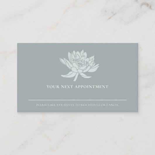 ダスクエレガントーブルーロータスフローラアポイントメント 名刺 (正面)