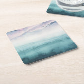 ダスクオンザベイ – 水彩 スクエアペーパーコースター (アングル)