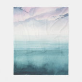 ダスクオンザベイ – 水彩 フリースブランケット (正面)