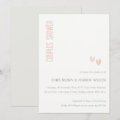 ダスクミニマルエレガントクハートカップルのシャワー 招待状 (正面/裏面)