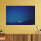 ダスクラングレーのウォーターフロントでカスケード山脈 キャンバスプリント (インサイチュ (リビング))