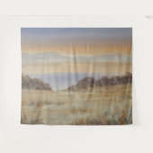 ダスクレイク赤面ウォーターカラーランドスケーププリント タペストリー (正面(横))