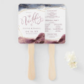 ダスク水彩幾何学的モダン結婚式 プログラム ハンドファン (正面&裏面)