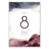 ダスク水彩幾何結婚表用カード テーブルナンバー (裏面)
