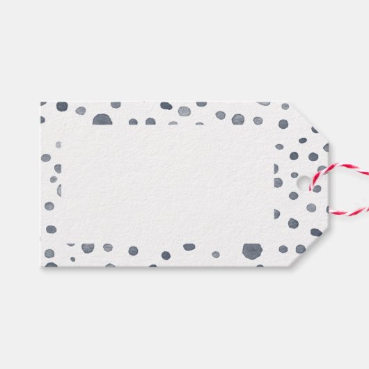 ダスク紙吹雪水彩ドットギフトラベル ギフトタグ (正面(横))