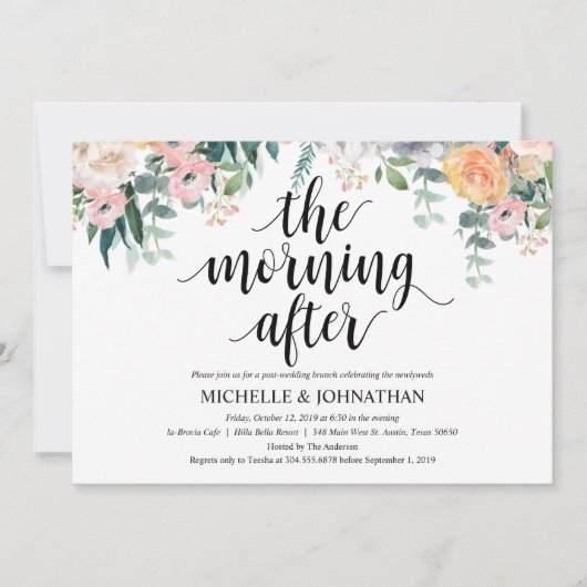 ダスク素朴ポスト結婚ズブランチ招待状カード 招待状 (正面)