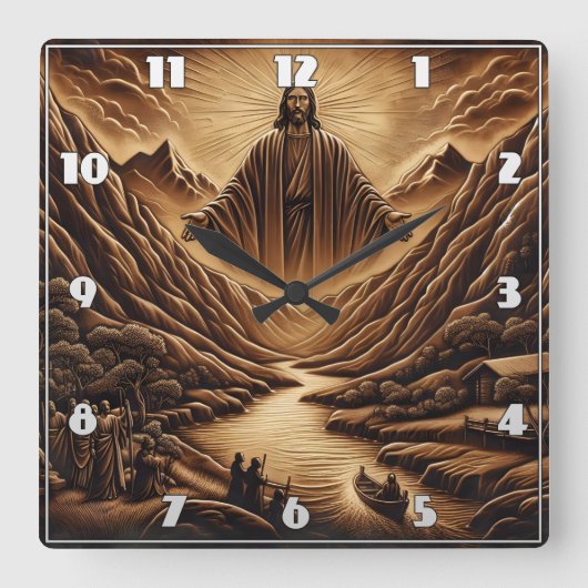ダスク賛美でイエスの谷 スクエア壁時計 (正面)