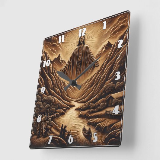 ダスク賛美でイエスの谷 スクエア壁時計 (傾斜)