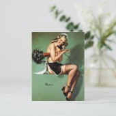 ダスターフランスのピン付きメイド ポストカード (スタンド正面)