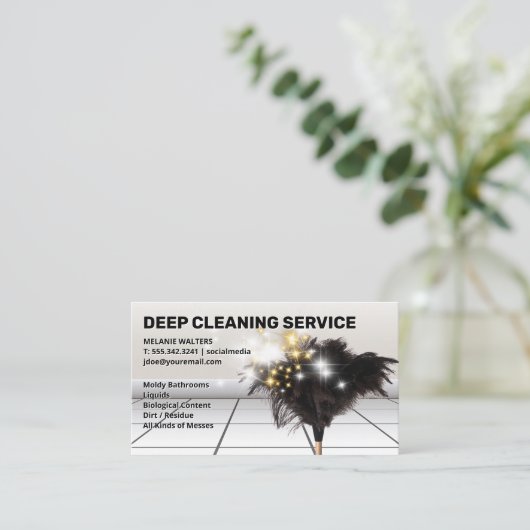 ダスターモップ | メイドサービス | スパークルクリーン 名刺 (スタンド正面)