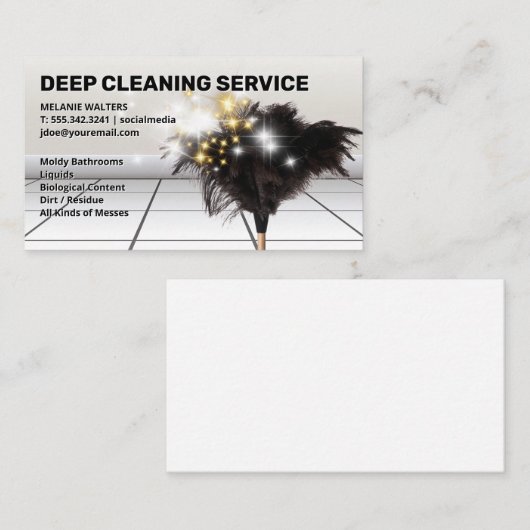 ダスターモップ | メイドサービス | スパークルクリーン 名刺 (正面/裏面)