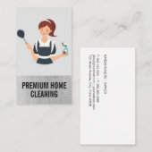 ダスター付きメイドとクリーニングスプレー 名刺 (正面/裏面)