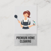 ダスター付きメイドとクリーニングスプレー 名刺 (正面)
