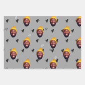 ダスティおもしろいカラーに関するファミリー顔とハート ラッピングペーパーシート (正面3)