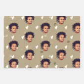 ダスティおもしろいカラーに関するファミリー顔とハート ラッピングペーパーシート (正面2)