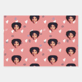 ダスティおもしろいカラーに関するファミリー顔とハート ラッピングペーパーシート (正面)