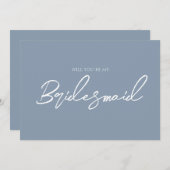 ダスティお洒落ブルーのブミニマルリーデスメイド提案 招待状 (正面/裏面)